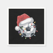 Santa Soccer Ball Sport Weihnachtsspielerin Serviette (Vorderseite)