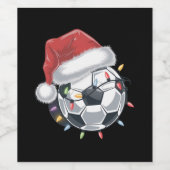 Santa Soccer Ball Sport Weihnachtsspielerin Weinetikett (Einzelnes Label)