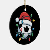 Santa Soccer Ball Sports Christmas Soccer Player Keramik Ornament (Rechts)