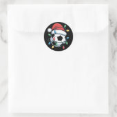 Santa Soccer Ball Sports Christmas Soccer Player Runder Aufkleber (Tasche)