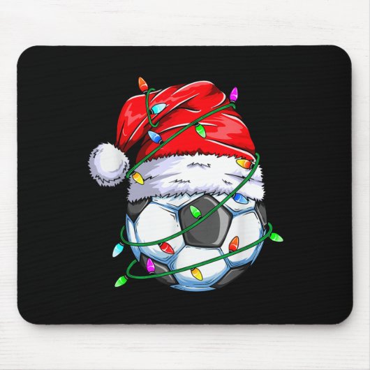 Santa Soccer Ball Srts Design- Christmas Soccer Pl Mousepad (Vorne)