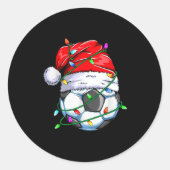 Santa Soccer Ball Srts Design- Christmas Soccer Pl Runder Aufkleber (Vorderseite)