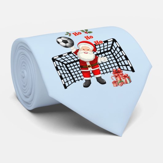 Santa Soccer Christmas Soccer Personalized Krawatte (Gerollt)