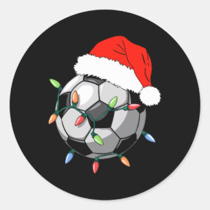 Santa Soccer Ll Shirt Men Youth Boys Christmas Paj Runder Aufkleber