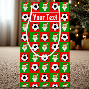 Santa Soccer Player Individuelle Name / Text Weihn Kleine Geschenktüte
