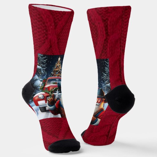 Santa Socken (Gewinkelt)