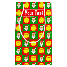 Santa Softball Player Individuelle Name / Text Wei Kleine Geschenktüte