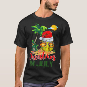 Santa Softll Ll Sungles Xmas Lichter Weihnachten i T-Shirt
