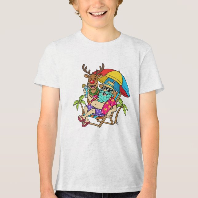 Santa Sommer Tri-Blend Shirt (Vorderseite)