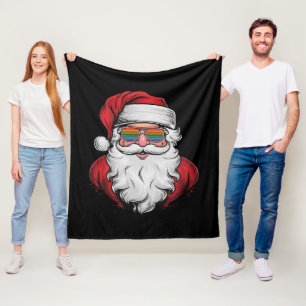 Santa-Sonnenbrille-Pride-Weihnachten-Pyjama-X-mas- Fleecedecke
