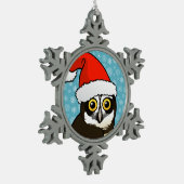 Santa Spektakuläre Eule Schneeflocken Zinn-Ornament (Links)
