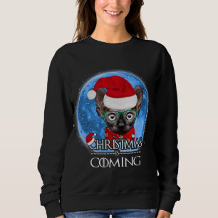 Santa Sphynx Cat Frohe Weihnachten kommt sonnig X Sweatshirt