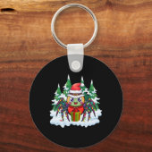 Santa Spider mit einer Geschenkbox Weihnachten Schlüsselanhänger (Vorderseite)