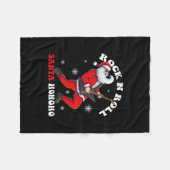 Santa spielen Gitarre Rock and Rol Fleecedecke (Vorderseite (Horizontal))