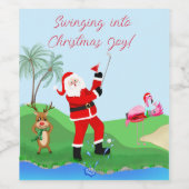 Santa Spielen mit Martini-Party Weinetikett (Einzelnes Label)