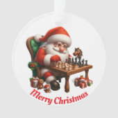 Santa spielende Schach einzigartig Ornament (Vorderseite)