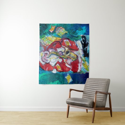 SANTA SPIELSAX, MUSIKALISCHES CHRISTMAS-PARTY WANDTEPPICH (Beispiel)