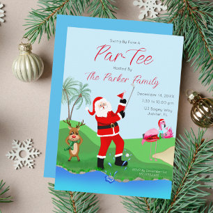 Santa spielt aus dem Wasser mit Martini-Party  Einladung