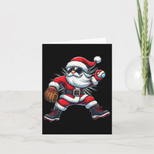 Santa spielt Baseball als Lehrer Jungen Kinder Jug Karte