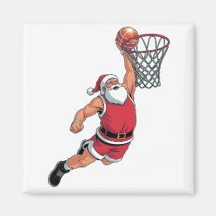 Santa spielt Basketball Weihnachten Sportliebhaber Magnet