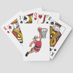 Santa spielt Basketball Weihnachten Sportliebhaber Spielkarten