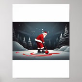 Santa spielt Curling Rock Poster (Vorne)