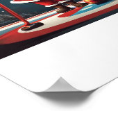 Santa spielt Curling Rock Poster (Ecke)