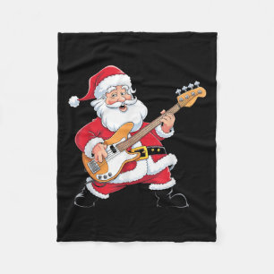 Santa spielt eine B-Gitarre Xmas Weihnachten Fleecedecke