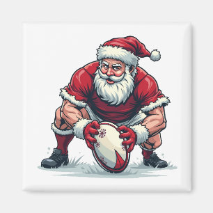 Santa spielt Football Fantasy Weihnachten Spieler Magnet