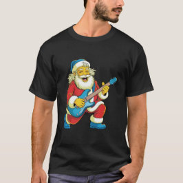 Santa spielt fröhlich Gitarre zu Weihnachten T-Shirt