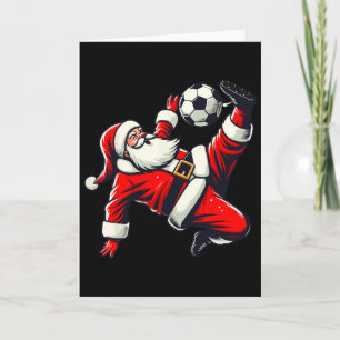 Santa spielt Fußball Fahrrad-Tritt, Weihnachten Fr Karte