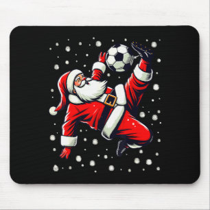 Santa spielt Fußball Fahrradkick, Weihnachten Frau Mousepad