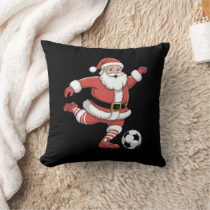 Santa spielt Fußball Weihnachten Sport Kissen