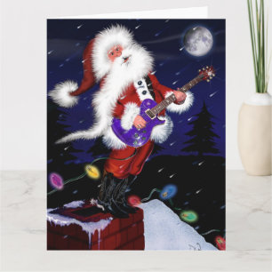 Santa spielt Gitarre Karte