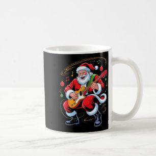 Santa spielt Gitarre Lustiger Feiertag Weihnachten Kaffeetasse