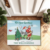 SANTA SPIELT GOLF FÜR IHRE CHRISTMAS FUßMATTE