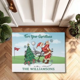SANTA SPIELT GOLF FÜR IHRE CHRISTMAS FUßMATTE