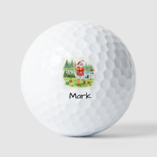 Santa spielt Golf Golfball (Vorderseite)