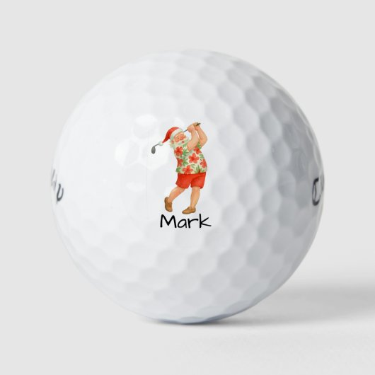 Santa spielt Golf Hawaii Hemd Golfball (Vorderseite)