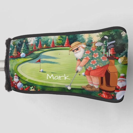 Santa spielt Golf Hawaii Hemd Headcover (Vorderseite)