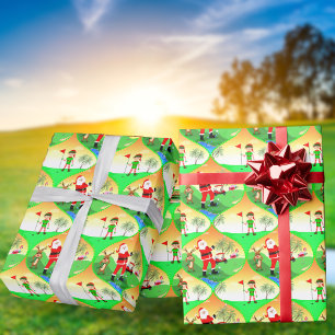 Santa spielt Golf in Florida Weihnachten Ogee Geschenkpapier