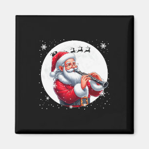 Santa spielt Klarinette Xmas Mond Kostüm Instrumen Magnet