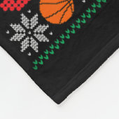 Santa spielt Sketll hässlicher Weihnachtspullover Fleecedecke (Ecke)