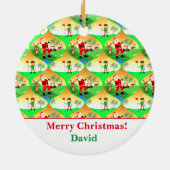Santa spielt Wassergefahr in Florida Golf Name Keramik Ornament (Hinten)