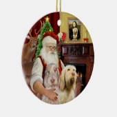 Santa - Spinone Italiano (ZWEI) Keramikornament (Rechts)