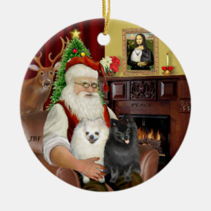 Santa - Spitze (ZWEI-BW) Keramikornament