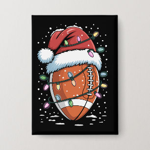 Santa Sport Weihnachten American Football Spieler Button