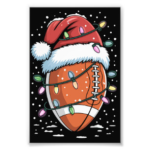 Santa Sport Weihnachten American Football Spieler Fotodruck