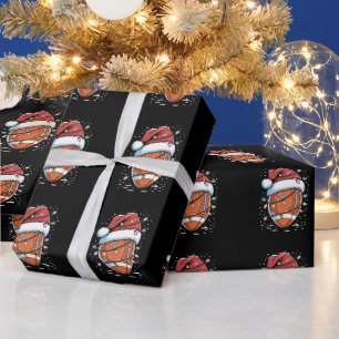 Santa Sport Weihnachten American Football Spieler  Geschenkpapier