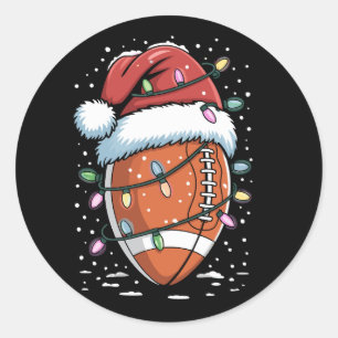Santa Sport Weihnachten American Football Spieler  Runder Aufkleber
